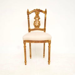 Antique French Gilt Wood Side Chair