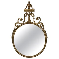 Miroir ancien français en bois doré de style Adams