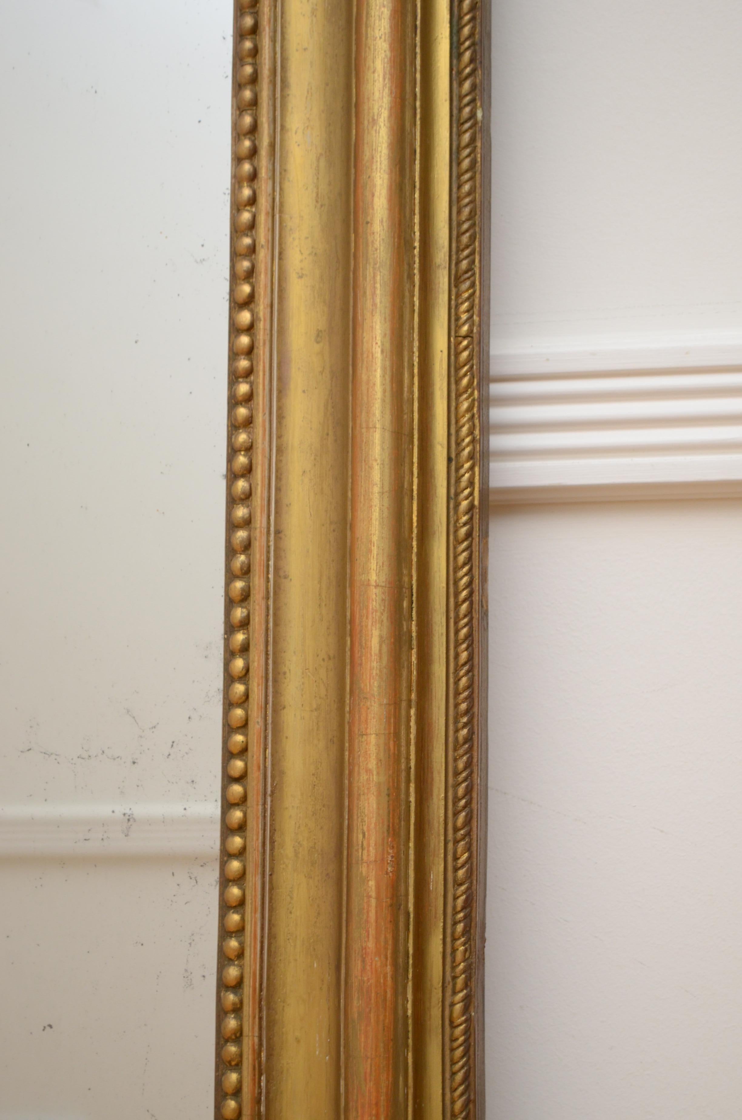 Antique French Giltwood Mesa Consola Espejo H167cm en venta 8
