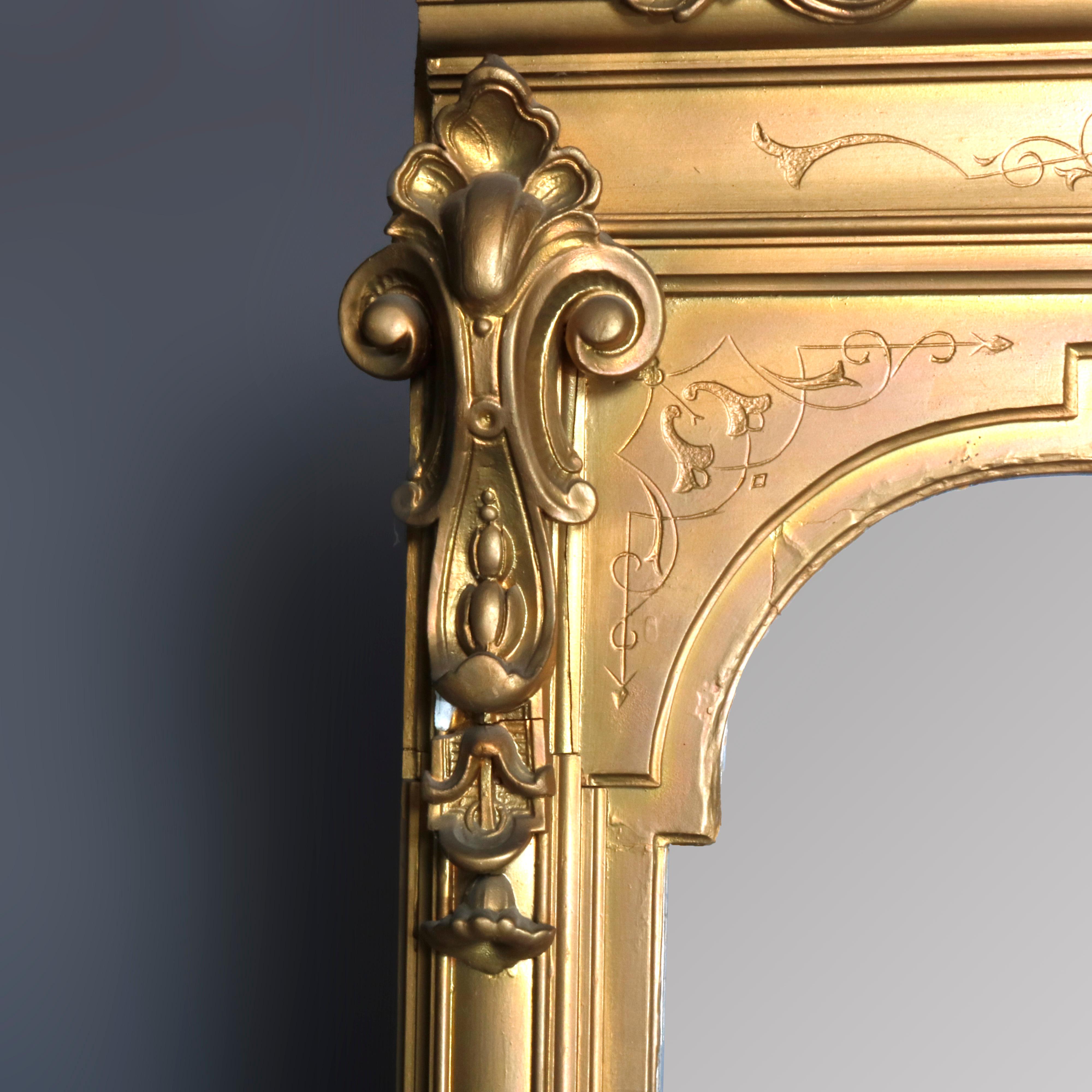 antique pier mirror with marble base