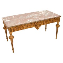 Antique French Giltwood Marble Top Coffee Table