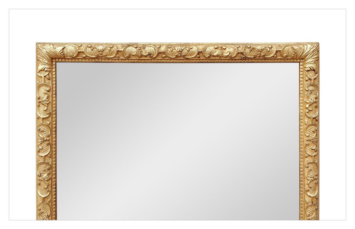 Louis XIV Antique French Giltwood Mirror, 17th Century Style Ornaments, circa 1930 For Sale