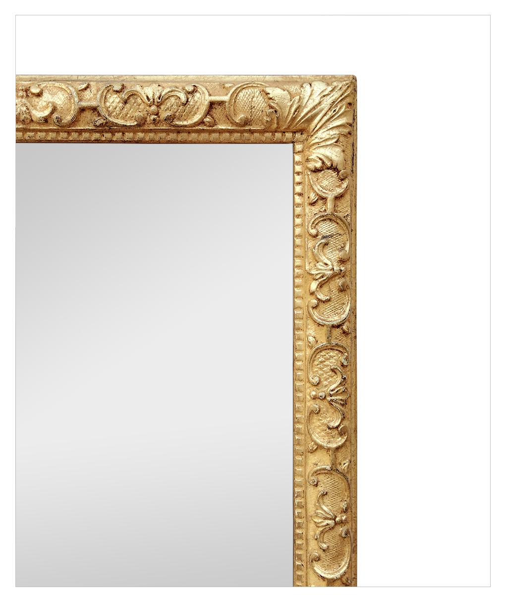 Antique French Giltwood Mirror, 17th Century Style Ornaments, circa 1930 In Good Condition For Sale In Paris, FR