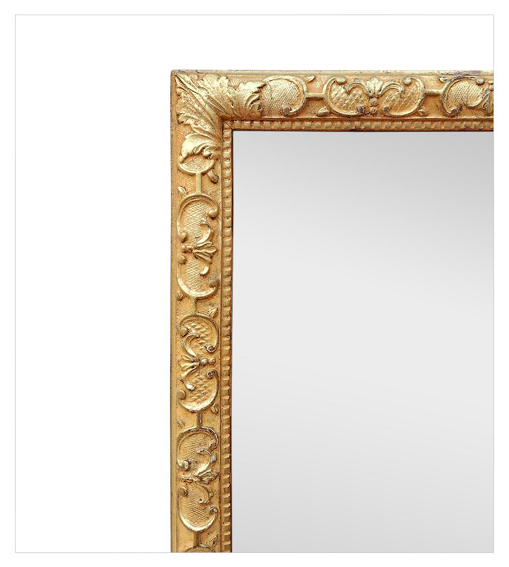 Antique French Giltwood Mirror, 17th Century Style Ornaments, circa 1930 For Sale 1