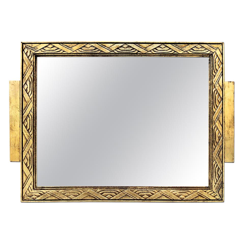 Antique French Giltwood Mirror, Art Deco Style, circa 1930