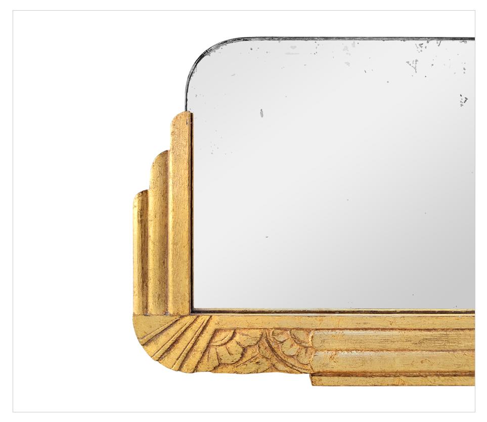 Antique French Giltwood Mirror, Art Deco Style, circa 1940 In Good Condition For Sale In Paris, FR