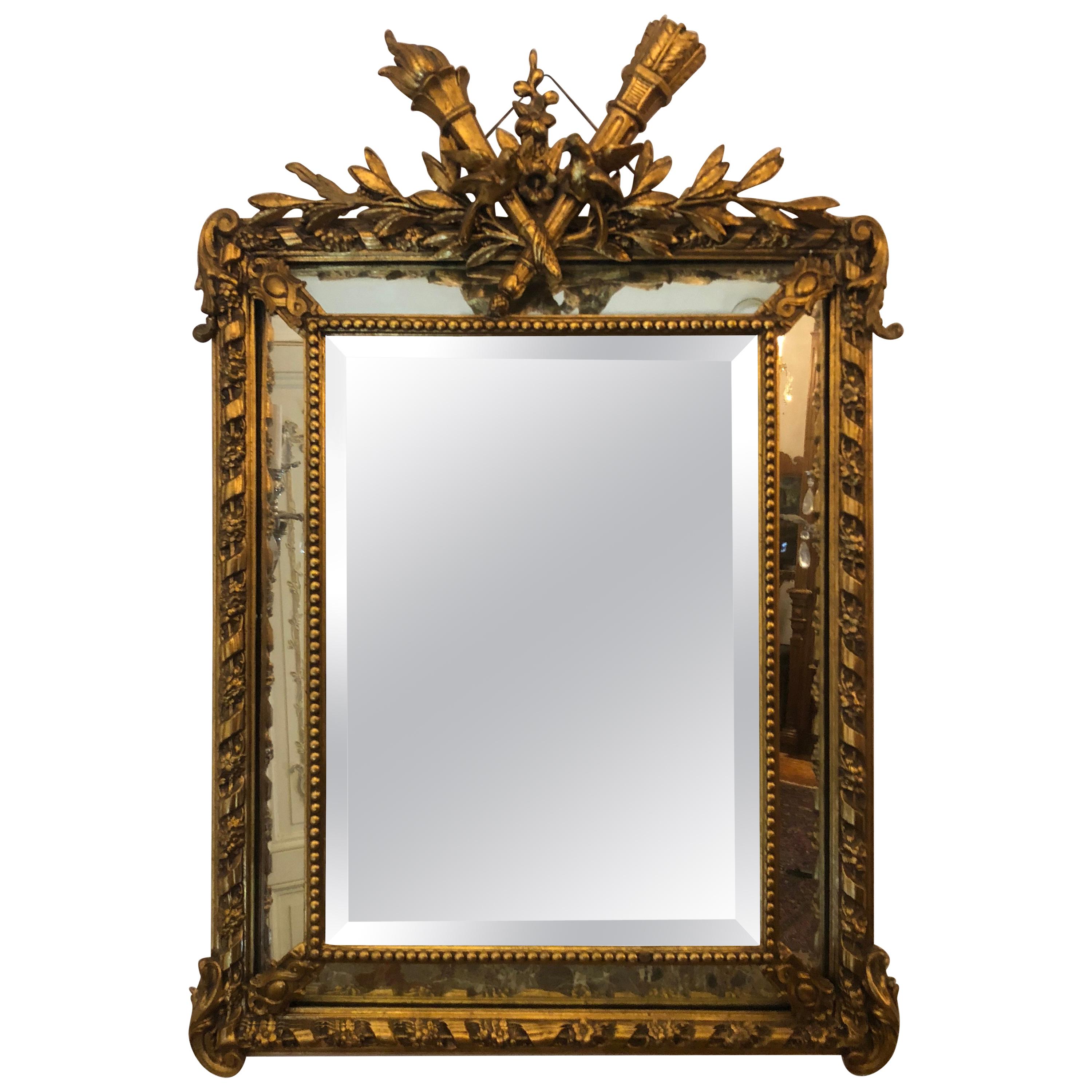 Antique French Giltwood Mirror, circa 1890-1910