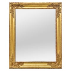 Antique Mirror francese in legno dorato, periodo Impero, circa 1810