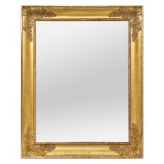 Miroir ancien en bois doré français, période Empire, vers 1810