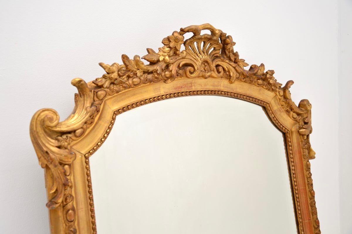 Rococo Antique French Giltwood Mirror For Sale