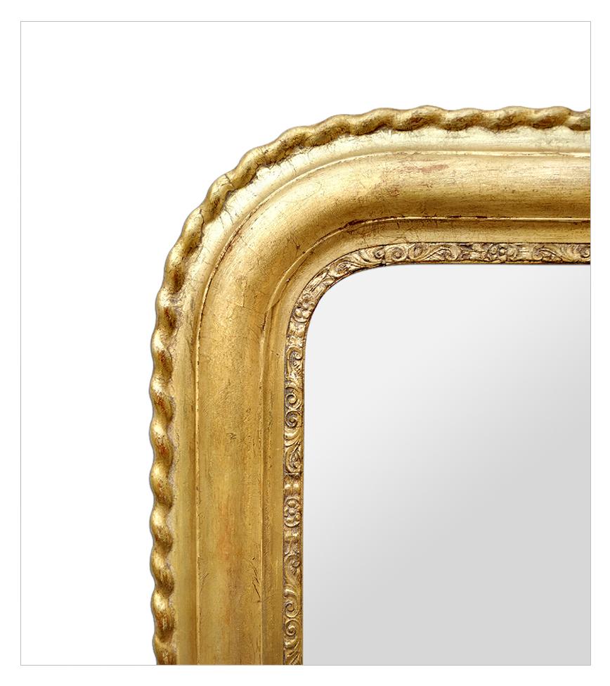 Antique French Giltwood Mirror Louis-Philippe Style, circa 1890 In Good Condition In Paris, FR
