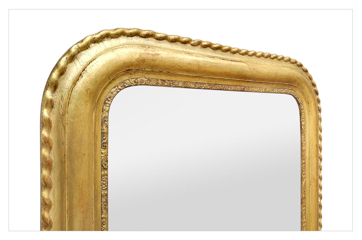 Late 19th Century Antique French Giltwood Mirror Louis-Philippe Style, circa 1890