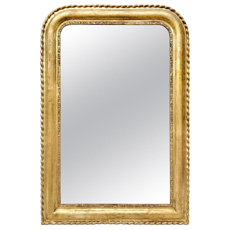 Antique French Giltwood Mirror Louis-Philippe Style, circa 1890