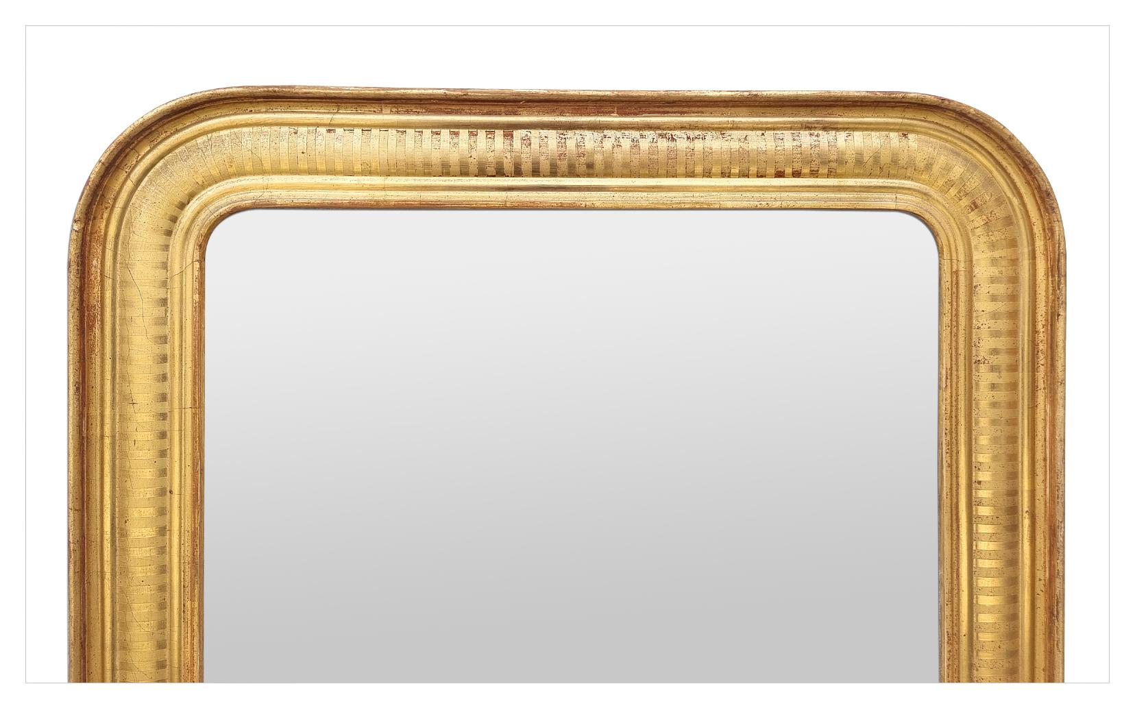Français Antique Mirror en bois doré, style Louis-Philippe, circa 1900 en vente