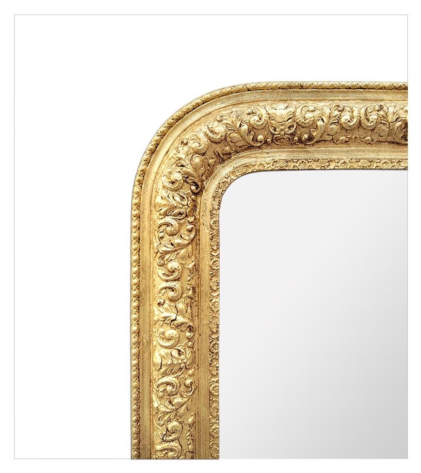 Antique French Giltwood Mirror Louis-Philippe Style, circa 1900 In Good Condition For Sale In Paris, FR