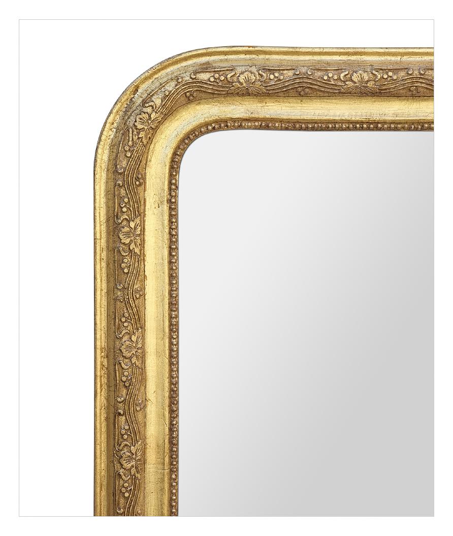 Mid-20th Century Antique French Giltwood Mirror, Louis-Philippe Style, circa 1930 For Sale