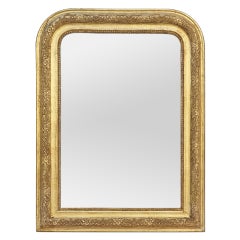 Antiguo espejo francés de madera dorada, estilo Louis Philippe, hacia 1930