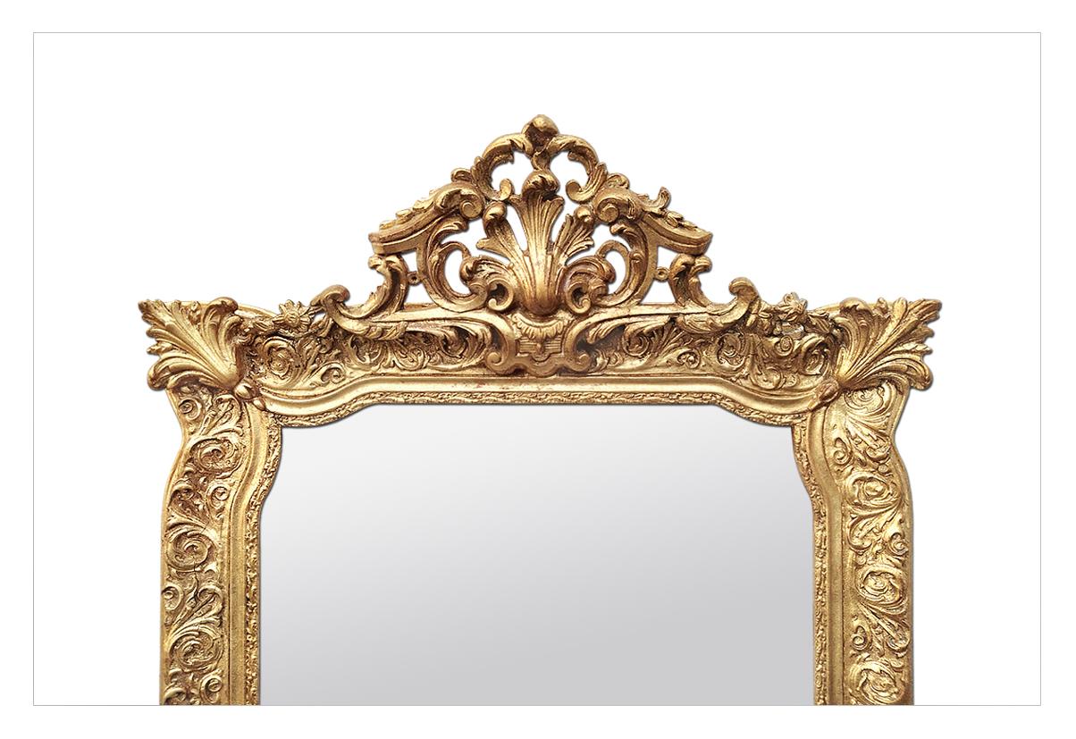 Antique French Giltwood Mirror, Napoleon III Style, circa 1880 In Good Condition In Paris, FR