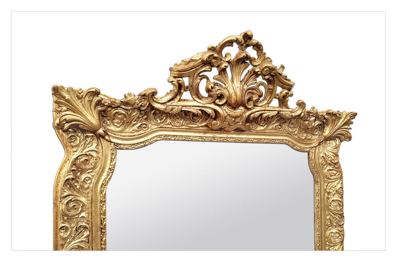 Antique French Giltwood Mirror, Napoleon III Style, circa 1880 2
