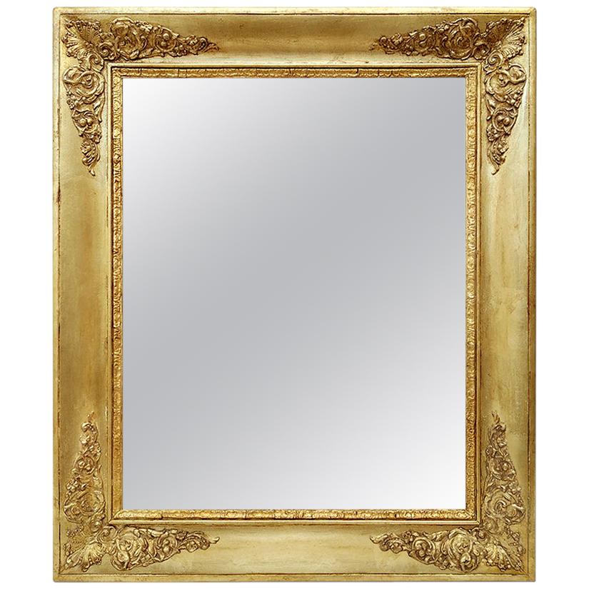 Antique French Giltwood Mirror, Restoration Period, circa 1820 For Sale