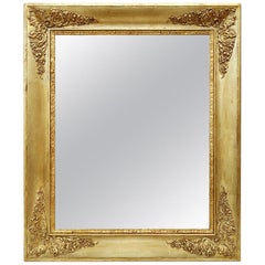 Miroir français ancien en bois doré, période de restauration, datant d'environ 1820