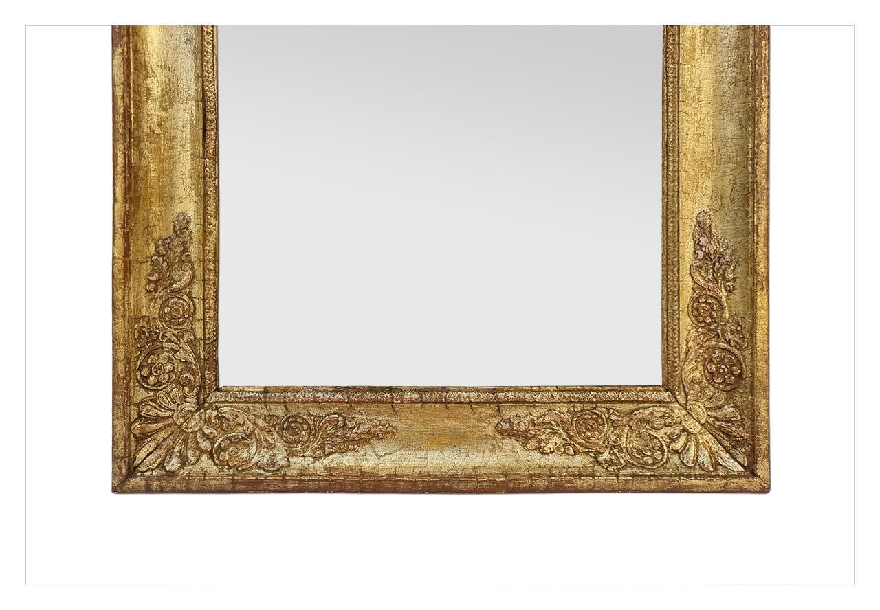 Mid-19th Century Antique French Giltwood Mirror Restoration Period, circa 1830 For Sale
