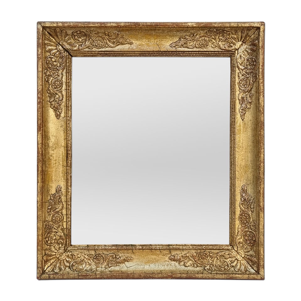 Antique French Giltwood Mirror Restoration Period, circa 1830 For Sale