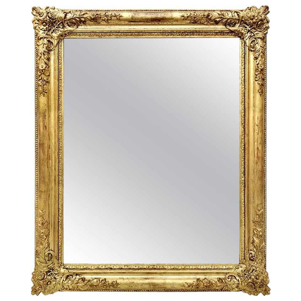 Antique French Giltwood Mirror, Romantic Style, circa 1830