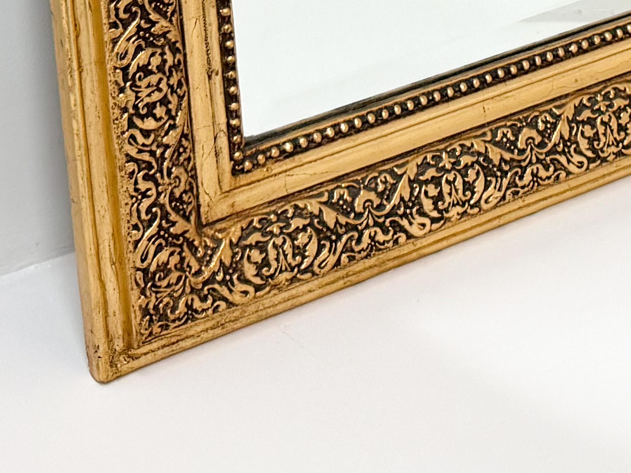 Antique Mirror francese in legno dorato con uccello e cresta d'alloro - XIX secolo In condizioni buone in vendita a BERKEL EN RODENRIJS, NL