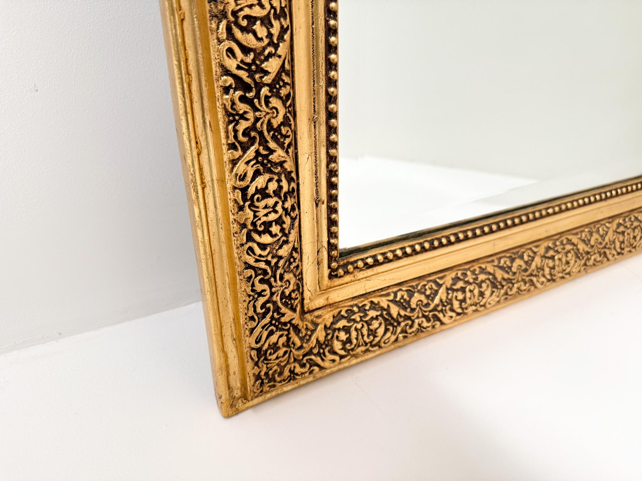 Antique Mirror francese in legno dorato con uccello e cresta d'alloro - XIX secolo in vendita 2