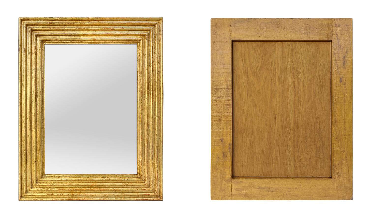 Miroir ancien en bois doré français avec cannelures, vers 1890 en vente 2