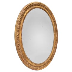 Antique French Giltwood Oval Mirror, Louis XVI Period, circa 1780