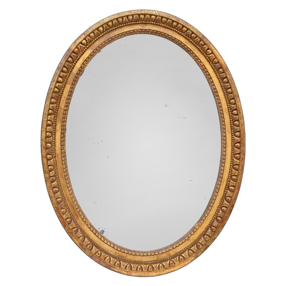 Antique French Giltwood Oval Mirror, Louis XVI Period, circa 1780 For Sale 2