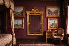 Antique French Giltwood Overmantel Louis Revival Mirror, 19th Century