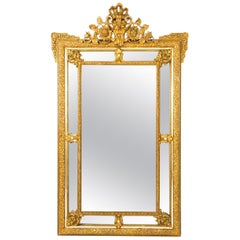 Antike Französisch Giltwood Overmantel Louis Revival Spiegel, 19. Jahrhundert