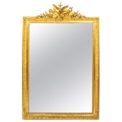 Miroir de trumeau en bois doré français ancien:: 19ème siècle