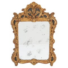 Antique French Giltwood Overmantel Rococo Mirror 18esimo secolo