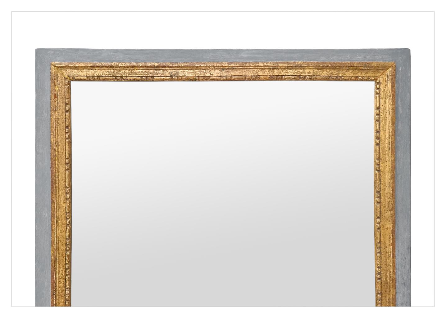 Antique French Giltwood & Painted Wood Louis XVI Period Mirror, circa 1780 In Good Condition For Sale In Paris, FR