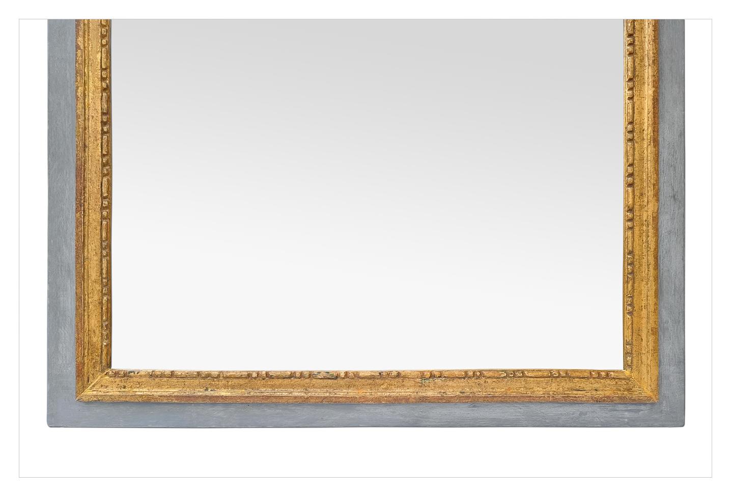 Dorato Antique French Giltwood & Painted Wood Louis XVI Period Mirror, circa 1780 in vendita