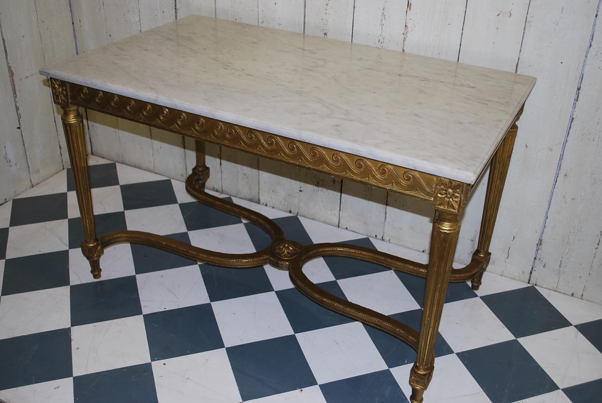 Antique French Giltwood Rectangular Centre Table or Sofa Side Table For Sale 4