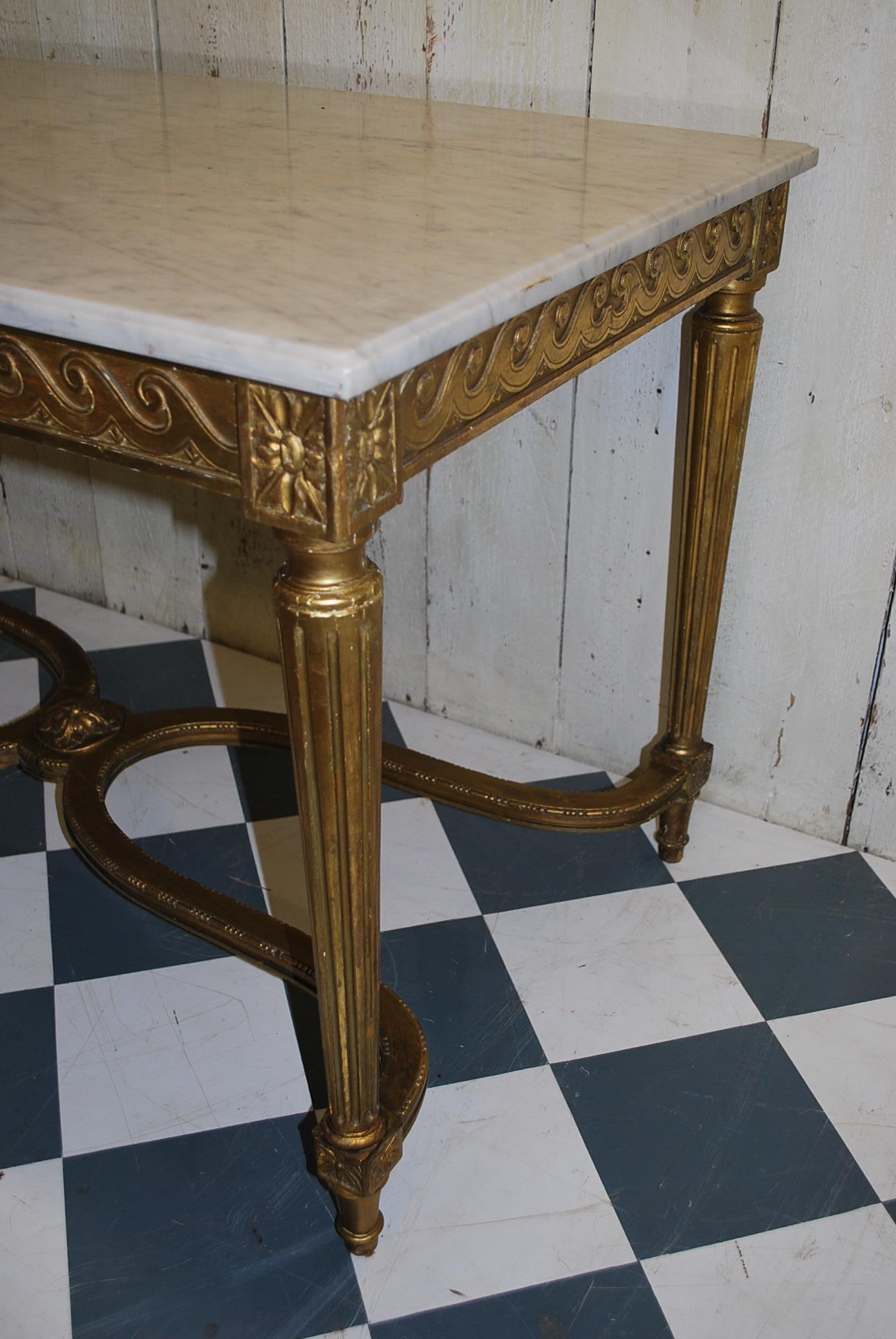 Beech Antique French Giltwood Rectangular Centre Table or Sofa Side Table For Sale