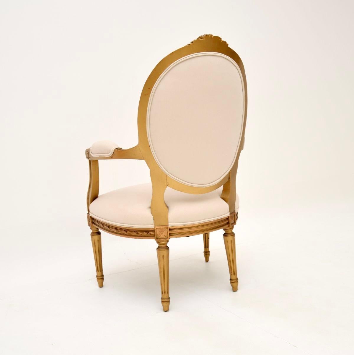 Antique French Giltwood Salon Chair In Good Condition For Sale In London, GB
