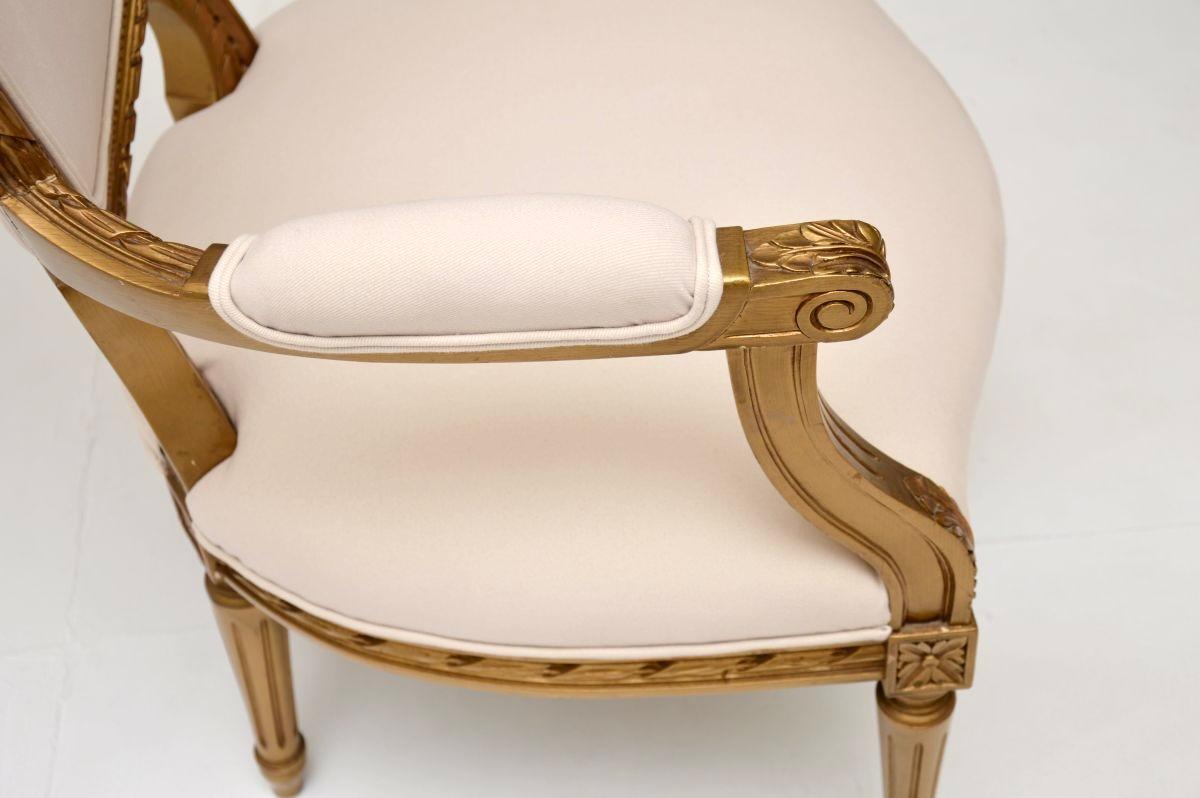 Antique French Giltwood Salon Chair For Sale 3