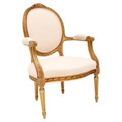 Antique French Giltwood Salon Chair