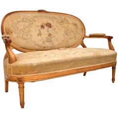 Antique French Giltwood Salon Sofa