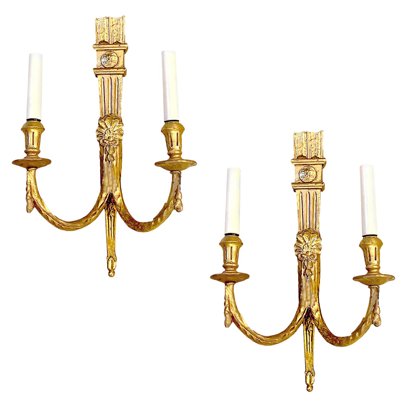 Antique French Giltwood Sconces For Sale