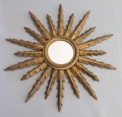 Antique French Giltwood Sunburst Espejo