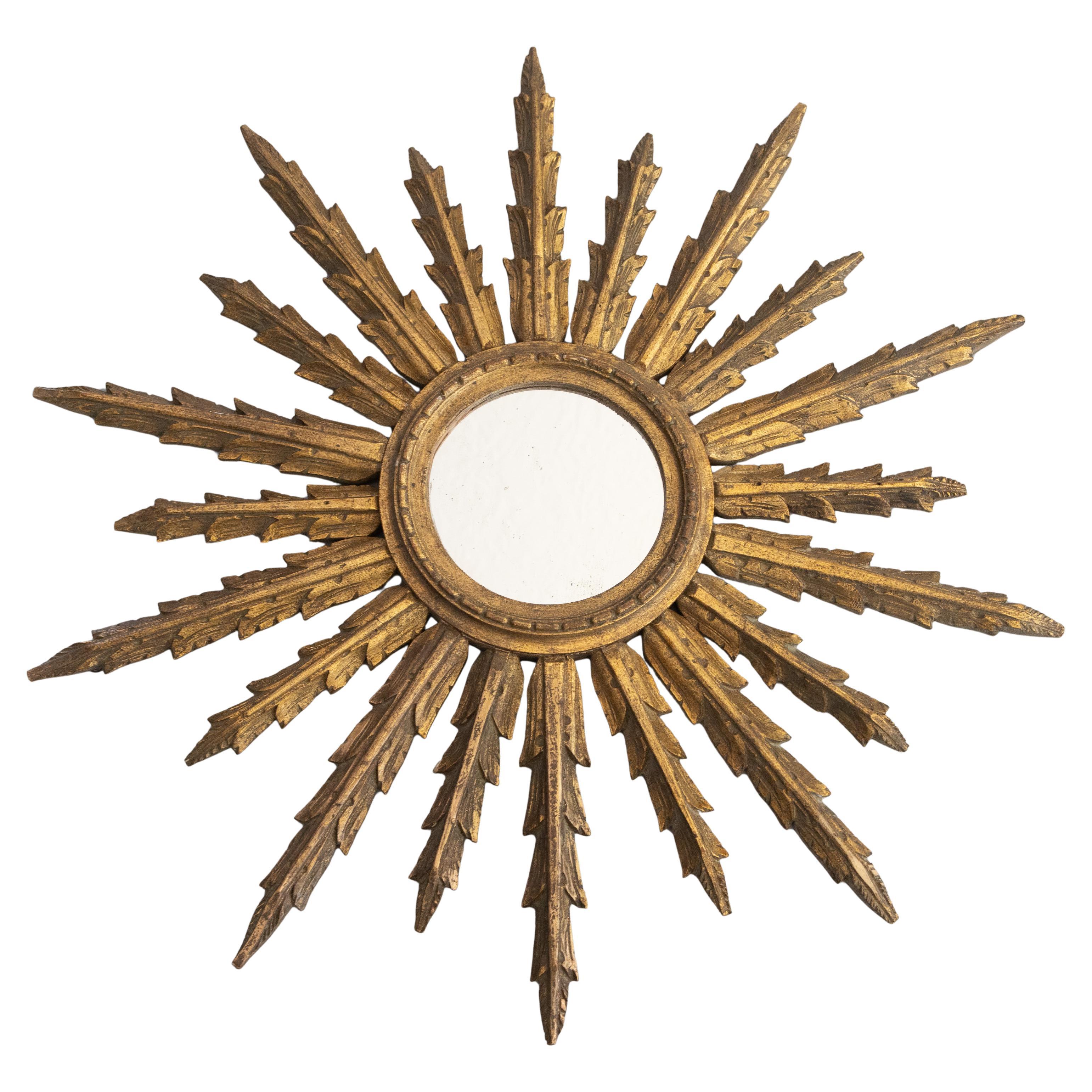 Antique French Giltwood Sunburst Mirror (Specchio a raggiera)