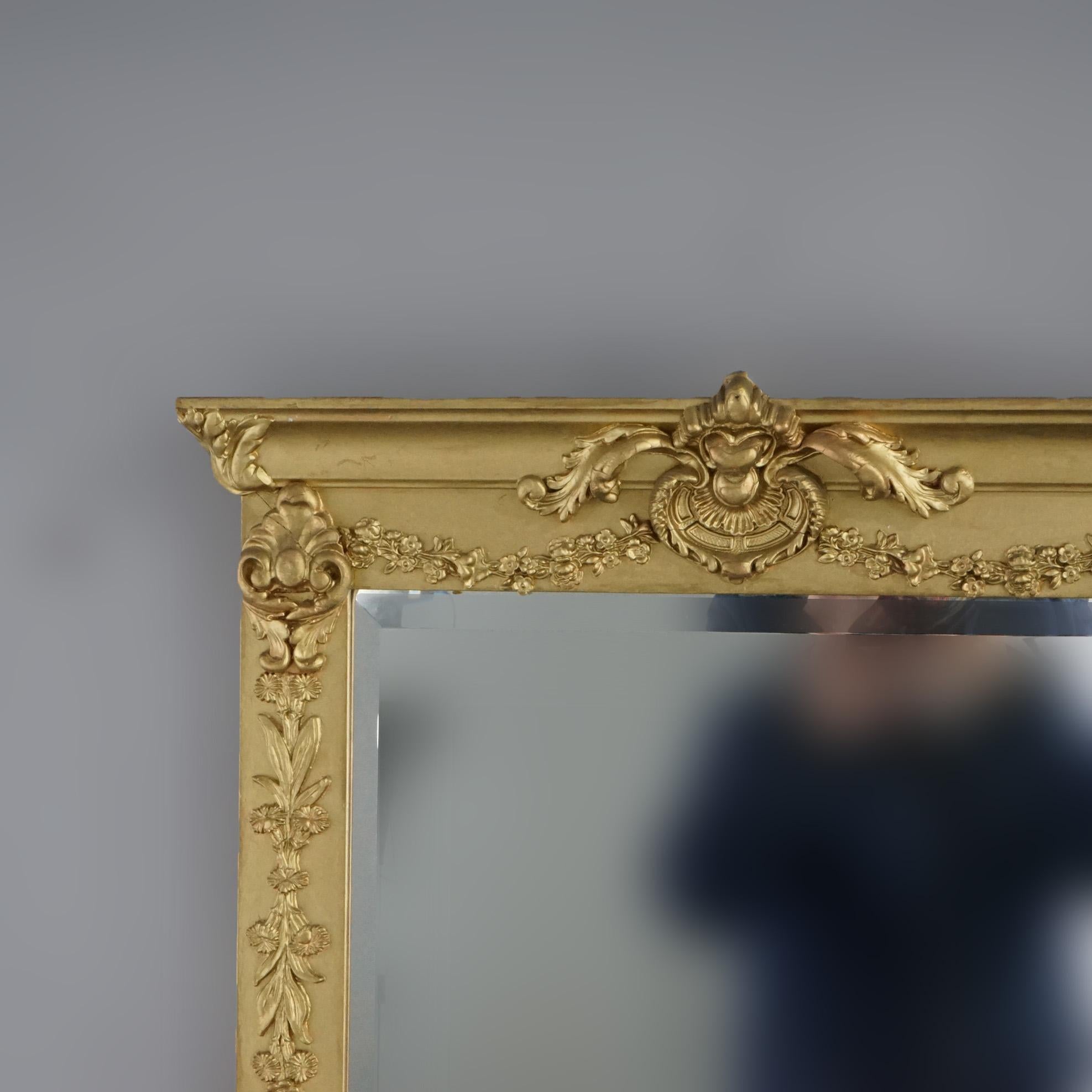 20th Century Antique French Giltwood Wall Mirror circa 1900