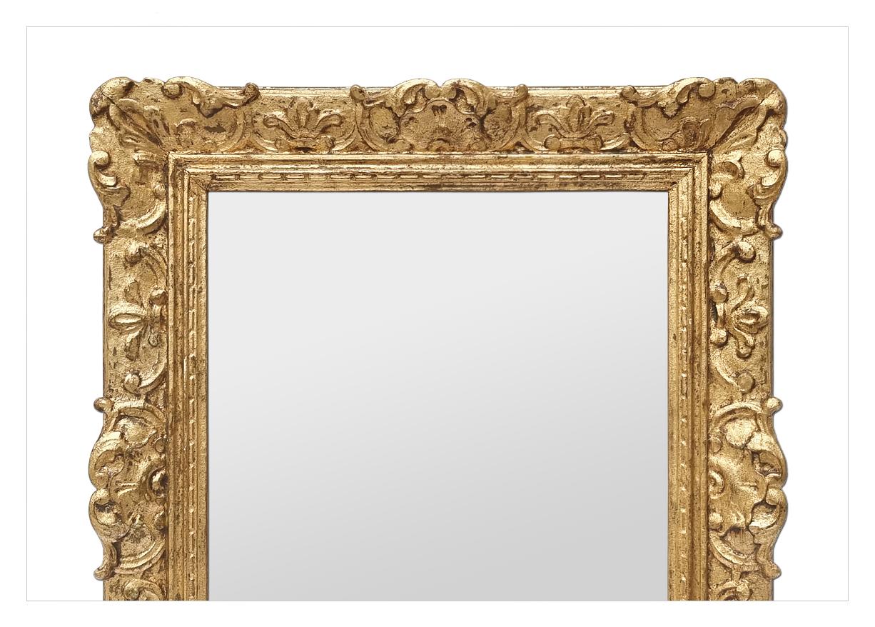 Carved Antique French Giltwood Wall Mirror In The Louis XIV Style, circa 1940 For Sale